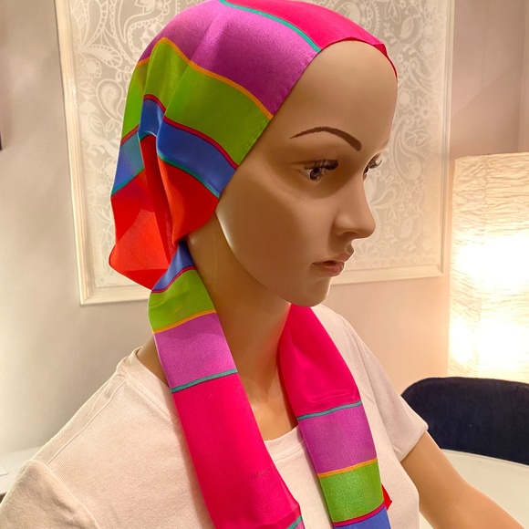 Vintage Liz Claibourne Bright Stripe Scarf, X2 - $25 each - Picture 4 of 5